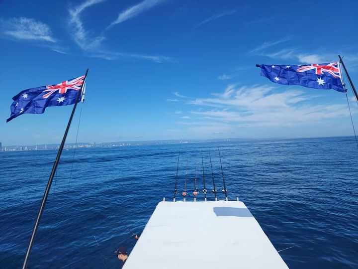 True blue fishing charters chasing pelagic's off the Gold coast on Australia day