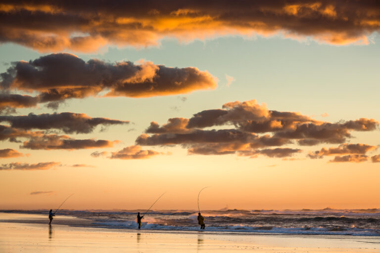 Tailor fishing on a gold coast beach