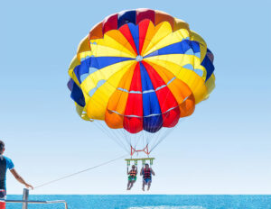 Parasailing over Gold waters